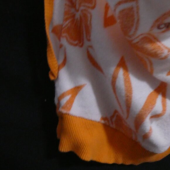 O'NEILL | medium | Terry Cloth White Lace-Up Top | Orange Flowers, String & Trim - Picture 13 of 15